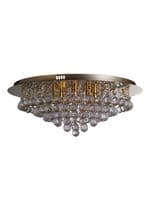 Hanna 8Lt Flush  - Gold Metal & Clear Crystal