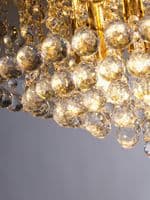 Hanna 8Lt Flush  - Gold Metal & Clear Crystal