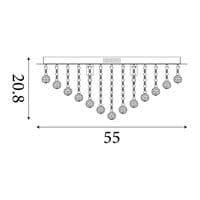 Hanna 8Lt Flush  - Gold Metal & Clear Crystal