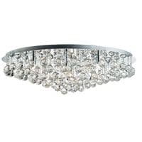 Hanna - Large 8Lt Round Chrome Ceiling Flush, Clear Crystal Balls Drops
