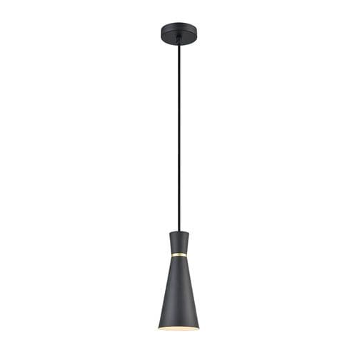 Happy 1 Light 100mm Pendant In Black With Black Suspension GSBPCH235