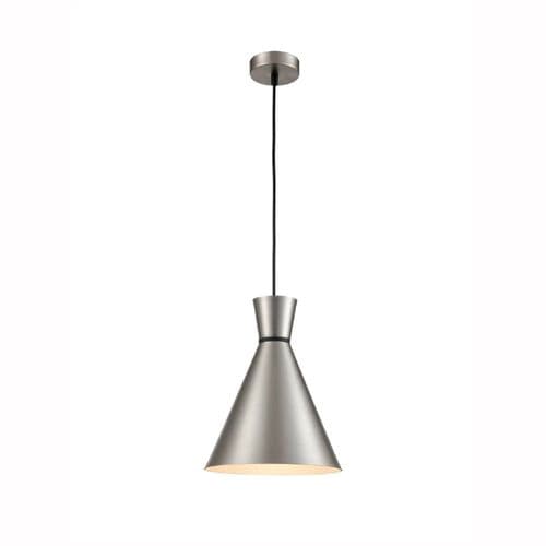 Happy 1 Light 250mm Metal Satin Nickel Pendant With Black Suspension GSBPCH210
