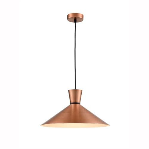 Happy 1 Light 400mm Metal Copper Pendant With Black Suspension GSBPCH217