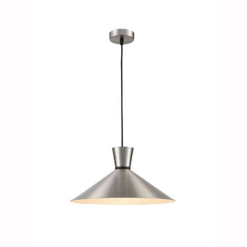 Happy 1 Light 400mm Metal Satin Nickel Pendant With Black Suspension GSBPCH211