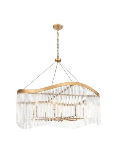 Harp 8 Light Pendant In Aged Brass GSBFL2512-8