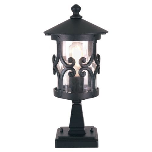 Hereford 1 Light Pedestal Lantern BL12-BLACK