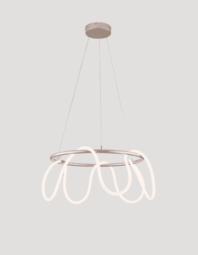 Hlow LED Round Pendant in Matt Nickel, White