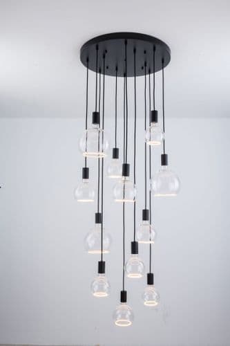 IALO QT224B - Pendant for IALO, 12 Light Suspension Round Pendant, Black Plate Only