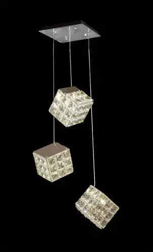 Idho 3 hanging crystal cube LED lights LL9965