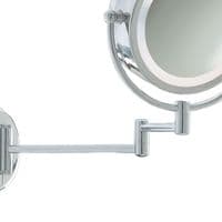 Illuminating Bathroom Mirror With Swing Arm  -  Chrome, IP44