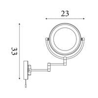 Illuminating Bathroom Mirror With Swing Arm  -  Chrome, IP44
