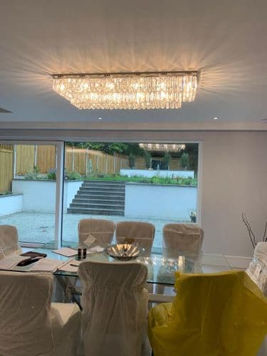 Impex light lilou 18 Light Fitting in Chrome Crystal Dual Mount Fit 1400cm Long JNQCFH1708/18/CH