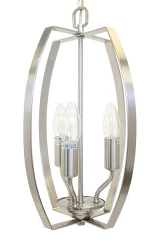 Impex lighting Alexis 3 Light Cage Lantern Satin Nickel JNQLG1928/03/SN