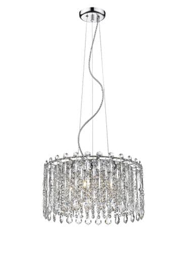 Impex lighting Alita 5 Light Pendant Crystal and Chrome G9 JNQCFH1924/05/ROU/CH