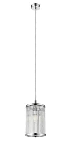 Impex Lighting Antigua 1 Light Pendant in Chrome with Glass Rods JNQCF2106/01/CH