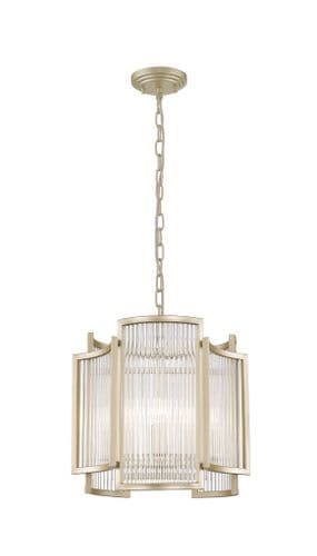 Impex Lighting Antigua 3 Light Pendant in Matt Gold with Glass Rods JNQCF2106/03/MG