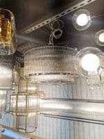 Impex Lighting Antigua 7 Light Tiered Oblong Bar in Chrome with Glass Rods JNQCF2106/07/OBL/CH