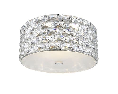 Impex lighting Aruba 4 LED Light 36.8cm Crystal Flush Chrome 3000k JNQLED2102/04/PL/CH
