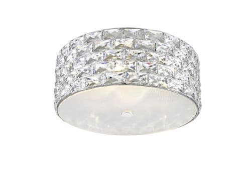 Impex lighting Aruba 5 LED Light 42cm Crystal Flush Chrome 3000k JNQLED2102/05/PL/CH