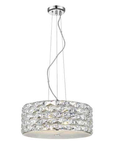 Impex lighting Aruba 5 LED Light Crystal Pendant Chrome 3000k JNQLED2102/05/CH