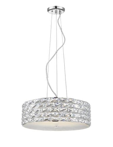 Impex lighting Aruba 6 Light 51cm Crystal Pendant Chrome 3000k JNQLED2102/06/CH
