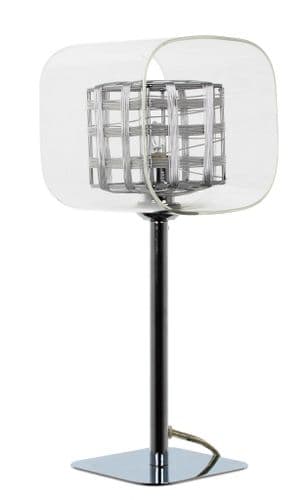 Impex lighting Avignon 1 Table Lamp Chrome Cube Glass JNQPGH01515/01/TL/CH