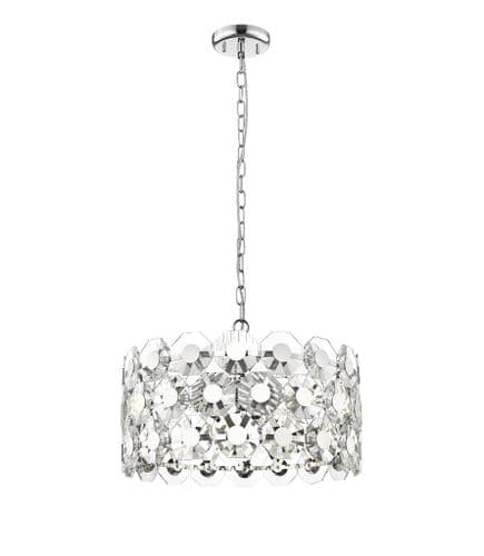 Impex lighting Bahamas 6 Light Pendant Chrome and Crystal JNQCF2107/06/CH