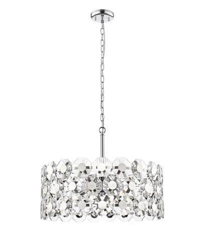 Impex lighting Bahamas 7 Light Pendant Chromeand Crystal JNQCF2107/07/CH