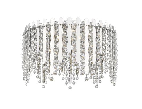 Impex lighting Belize 5 Light Crystal Flush Fitting Chrome JNQLED2105/05/PL/CH