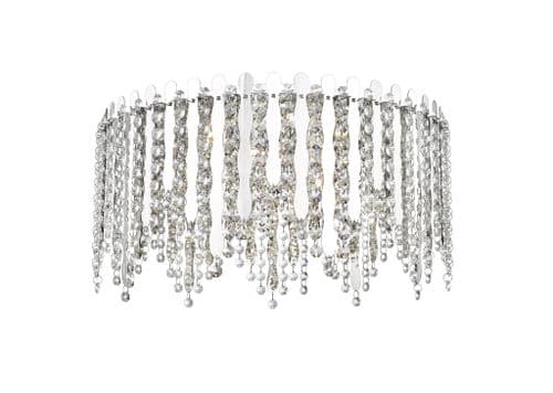 Impex lighting Belize 6 Light Crystal Flush Fitting in Chrome Finish JNQLED2105/06/PL/CH