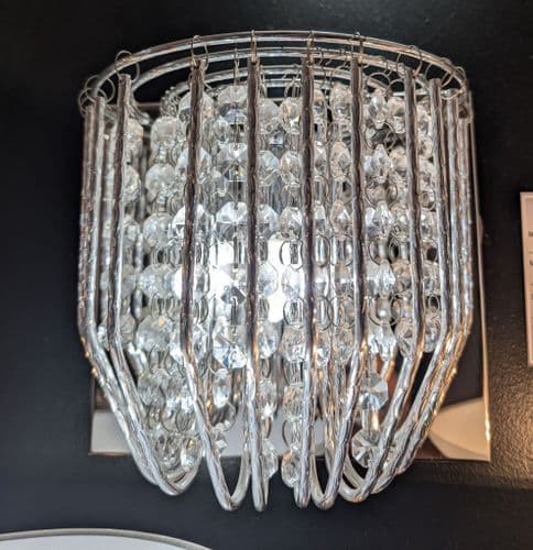 Impex Lighting Carlo 1 Wall Light In Chrome And Crystal JNQCFH508052/01/WB/CH
