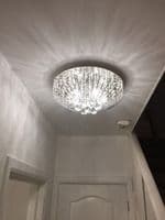 Impex Lighting Carlo 6 Light Flush In Chrome And Crystal 52cm  JNQCFH508052/06/PL/CH