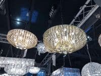 Impex Lighting Carlo 6 Light Flush In Chrome And Crystal 52cm  JNQCFH508052/06/PL/CH