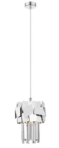 Impex lighting Celine 1 Light Pendant Crystal Laser Cut in Chrome JNQCF1929/01/CH