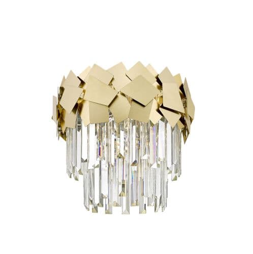 Impex lighting Celine 4 Light Flush Crystal Laser Cut in Gold JNQCF1929/04/SF/G