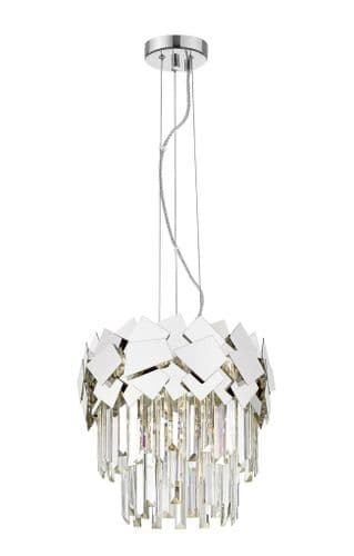 Impex lighting Celine 4 Light Hanging Pendant Crystal Laser Cut in Chrome JNQCF1929/04/CH