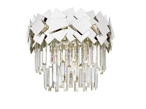 Impex lighting Celine 5 Light Flush Fitting Crystal Laser Cut in Chrome JNQCF1929/05/SF/CH