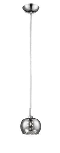 Impex lighting Deni 1 Light Pendant Crystal and Smoked Chrome Glass JNQCFH606091/01/CH