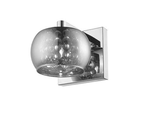 Impex lighting Deni 1 Light Wall Crystal and Smoked Chrome Glass JNQCFH606091/01/WB/CH