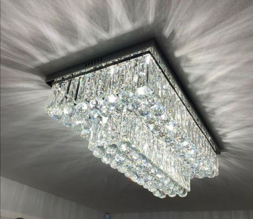 Impex lighting Lilou 12 Light Flush Chrome Dual Mount Fitting 80cm long JNQCFH1708/12/CH