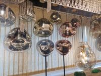 Impex lighting nina 1 Light Medium Pendant in Smoked Chrome Glass 25cm Wide JNQPG1808/01/M/CH