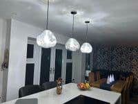 Impex lighting nina 1 Light Medium Pendant in Smoked Chrome Glass 25cm Wide JNQPG1808/01/M/CH