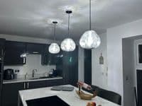 Impex lighting nina 1 Light Medium Pendant in Smoked Chrome Glass 25cm Wide JNQPG1808/01/M/CH