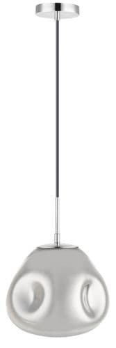 Impex lighting nina 1 Light Medium Pendant in Smoked Chrome Glass 25cm Wide JNQPG1808/01/M/CH