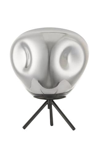 Impex lighting Nina 1 Light Table Lamp Chrome Glass with matt Black JNQPG1808/01/TL/CH/BLK