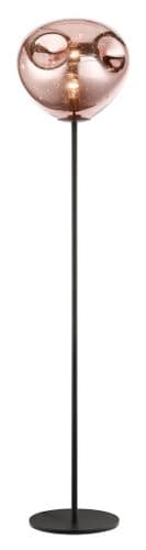 Impex lighting Nina Floor Lamp Copper Glass with Matt Black Base JNQPG1808/01/FL/CU/BLK