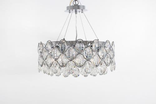 Impex lighting Raina 8 Light Hanging Pendant Chrome 48cm Round JNQCF412181/08/CH