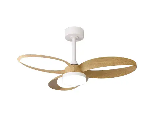 Infinity Fan LED Dimmable Ceiling Light, Remote Control, White/Wood