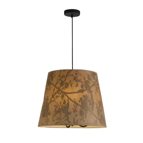 Isla 3 Light Pendant, Recycled Paper Shade and Black Metal TFB47810-3NA