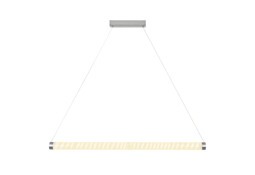 Jris 24w LED Bar Pendant in Polished Chrome, Crushed Crystal 3000K Dimmable